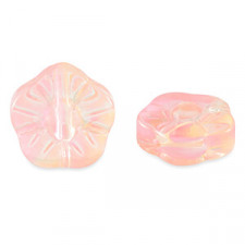 Glasperle 12mm Blume - Peach pink